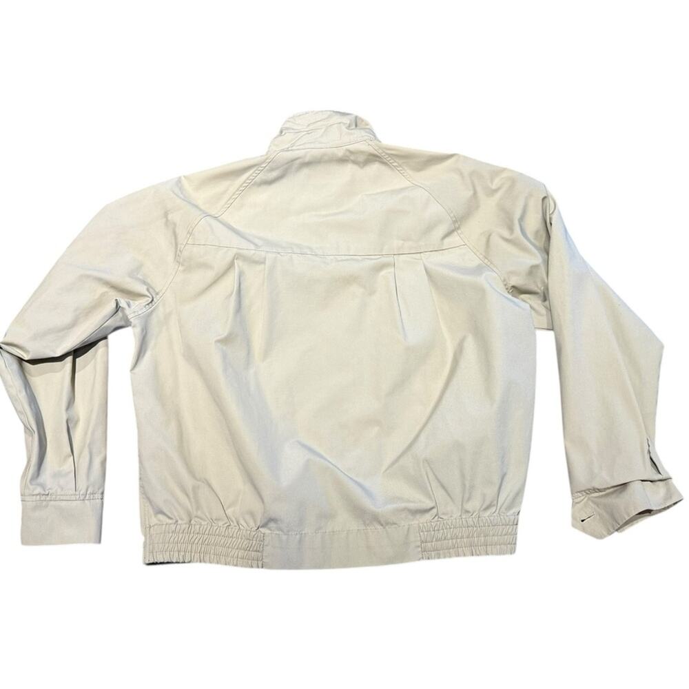 Vintage Izod Lacoste Beige Jacket with Standing Button Collar ZipUp Mens Large - Picture 2 of 8